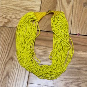 Yellow beaded necklace
